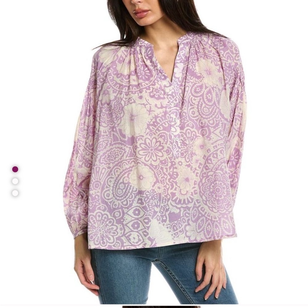 Vanessa Bruno / Nipoa Cotton purple mauve Floral Printed Blouse Size Small S